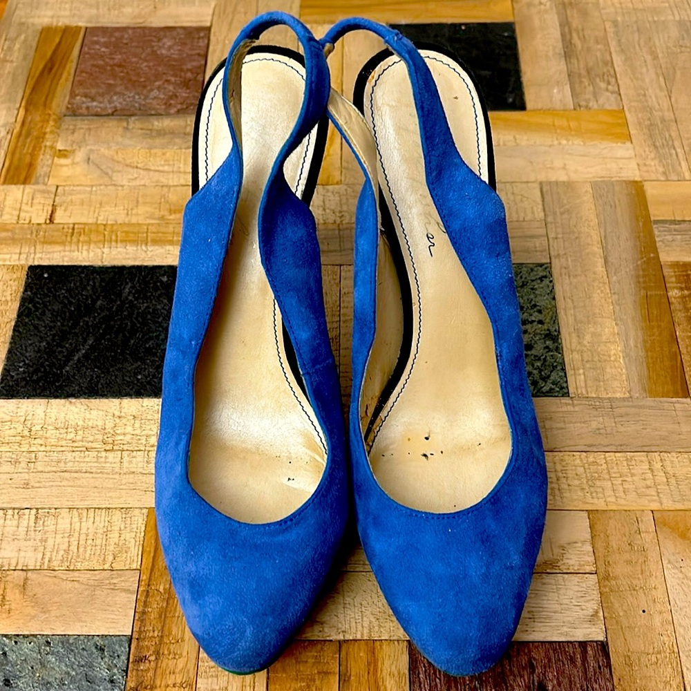 Marc Fisher Denise Three Toned Suede Sling Back Pumps